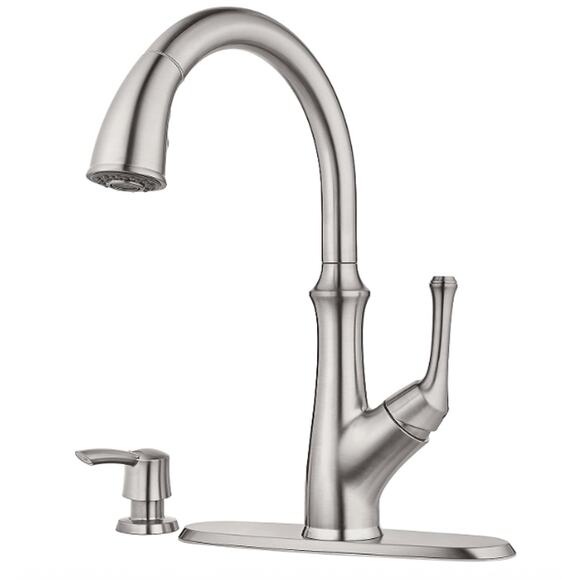 Pfister Tamera 1-handle Pulldown Faucet & Soap Dispenser, Stainless Steel Finish - Picture 2 of 5